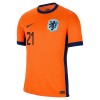 Original Trikotsatz Niederlande F. De Jong 21 Heimtrikot EURO 2024 Für Kinder